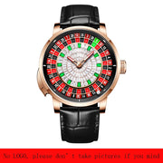 Pindu Gambling Dish Series Full Automatic Mechanical Watch for Men European Roulette Game Sports Fun Design Party Watch