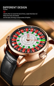 Pindu Gambling Dish Series Full Automatic Mechanical Watch for Men European Roulette Game Sports Fun Design Party Watch