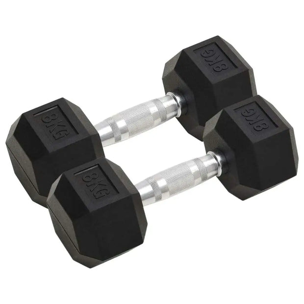 16kg Cast Iron Dumbbells - Set of 2 for Home Gym, Weight Training, Fitness Equipment