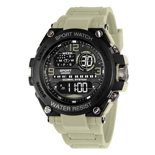 Top Luxury Electronic Watch for Man Outdoor Sport Watch Stopwatch Waterproof Calendar Digital Clock 24355