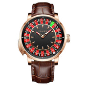 Pindu Gambling Dish Series Full Automatic Mechanical Watch for Men European Roulette Game Sports Fun Design Party Watch