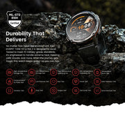 KOSPET TANK T3 Ultra 2 GPS Smart Watch Men Compass Altimeter Barometric 60 Days Battery 5ATM IP69K Waterproof AMOLED BT Call