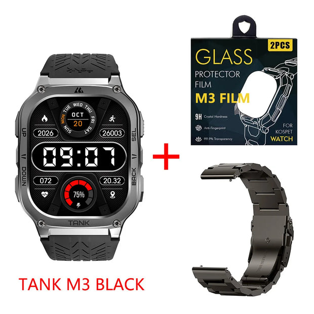 2024 Original KOSPET TANK M3 Smart Watch Men Smartwatch For Women 480mAh Digital Fitness AMOLED AOD Bluetooth Waterproof Watches