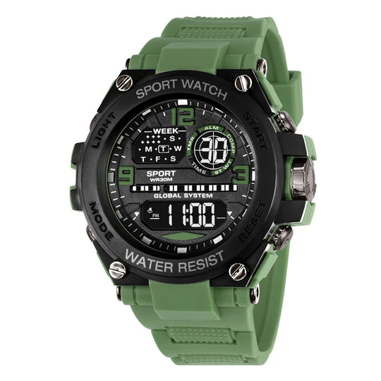 Top Luxury Electronic Watch for Man Outdoor Sport Watch Stopwatch Waterproof Calendar Digital Clock 24355