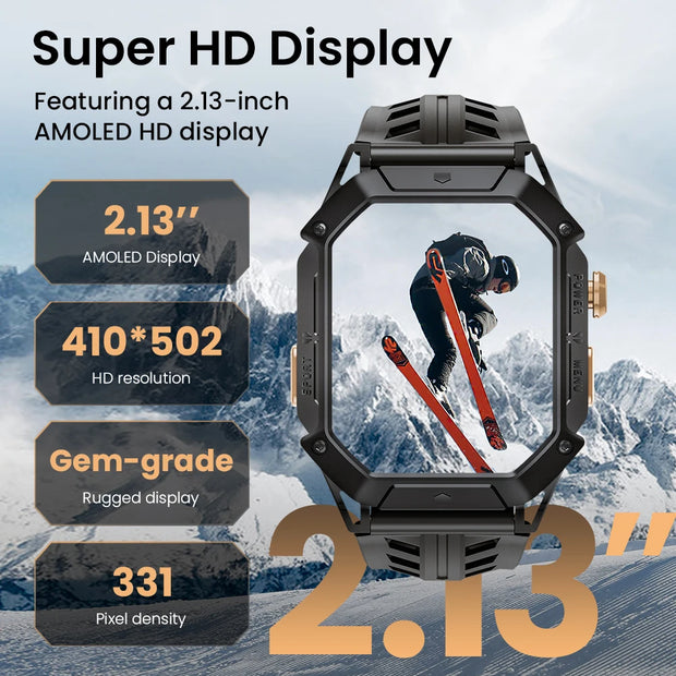 HAYLOU IRON N1 Smart Watch 2.13’’AMOLED Display 5ATM Waterproof Bluetooth Call Sport Smartwatch for Outdoor 30 Days Battery Life