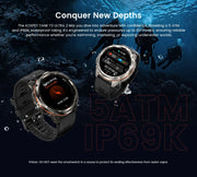 KOSPET TANK T3 Ultra 2 GPS Smart Watch Men Compass Altimeter Barometric 60 Days Battery 5ATM IP69K Waterproof AMOLED BT Call