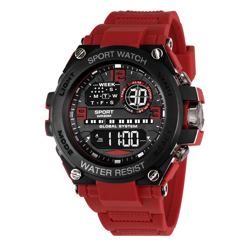 Top Luxury Electronic Watch for Man Outdoor Sport Watch Stopwatch Waterproof Calendar Digital Clock 24355