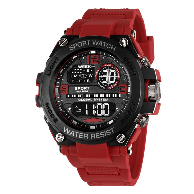 Top Luxury Electronic Watch for Man Outdoor Sport Watch Stopwatch Waterproof Calendar Digital Clock 24355