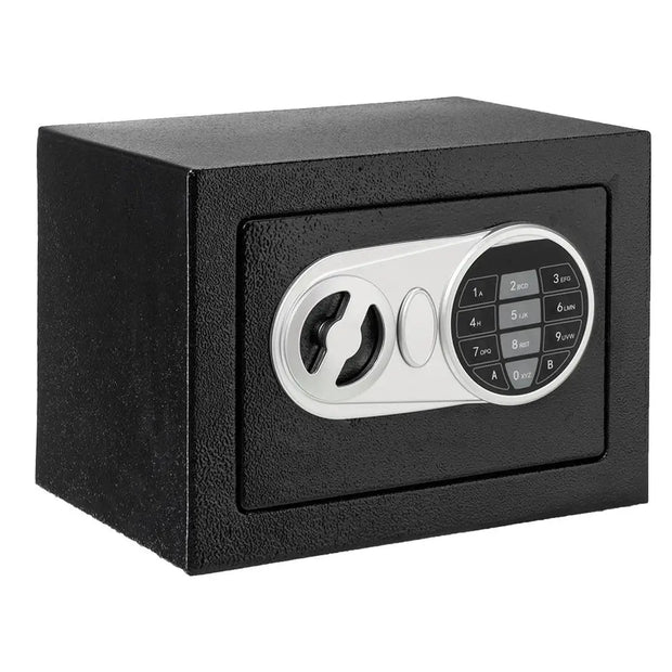 17E Upgraded Electronic Password Steel Safe Box for Home Use - Black Security Storage