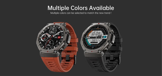 Military Smart Watch T-Rex 3 Bulit-in GPS Compass Altimeter Barometric 5ATM IP69K Waterproof AMOLED Bluetooth Call Smartwatch