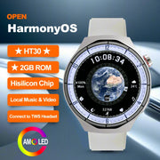 HT30 OPEN-HarmonyOS Smart Watch AMOLED 2GB ROM Men Sport Watches Local Video Custom Dials NFC Heart Rate Blood Oxygen Smartwatch