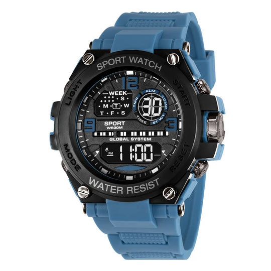 Top Luxury Electronic Watch for Man Outdoor Sport Watch Stopwatch Waterproof Calendar Digital Clock 24355