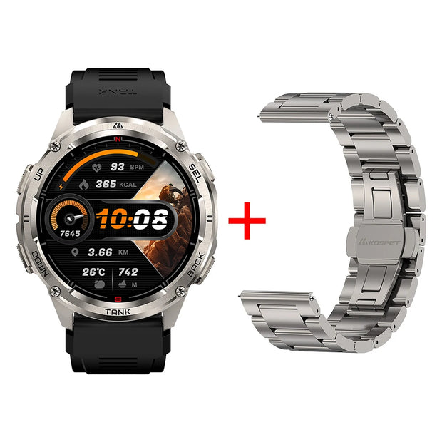 KOSPET TANK T3 Ultra 2 GPS Smart Watch Men Compass Altimeter Barometric 60 Days Battery 5ATM IP69K Waterproof AMOLED BT Call