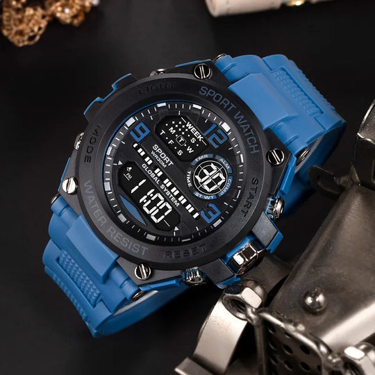 Top Luxury Electronic Watch for Man Outdoor Sport Watch Stopwatch Waterproof Calendar Digital Clock 24355