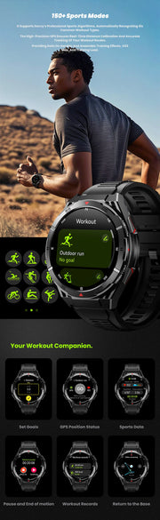 YTOM X2 GPS 3ATM Waterproof SmartWatch with Compass 1.43inch Amoled HD Round Screen Sports Smart Watch for Men women