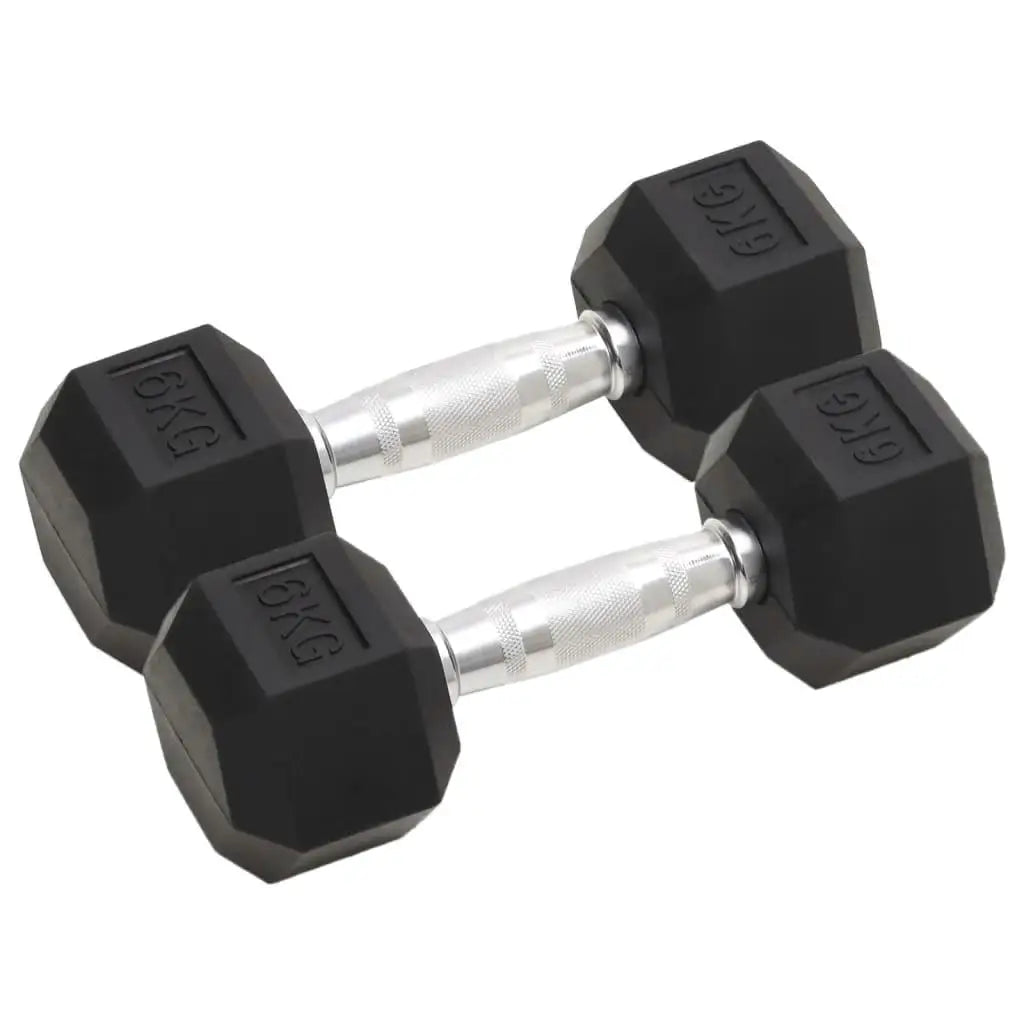 2 Pack 12kg Cast Iron Dumbbells - Adjustable Weight Free Weights for Home Gym Fitness