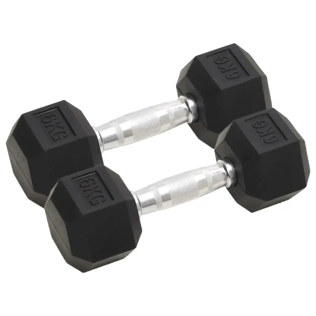 2 Pack 12kg Cast Iron Dumbbells - Adjustable Weight Free Weights for Home Gym Fitness