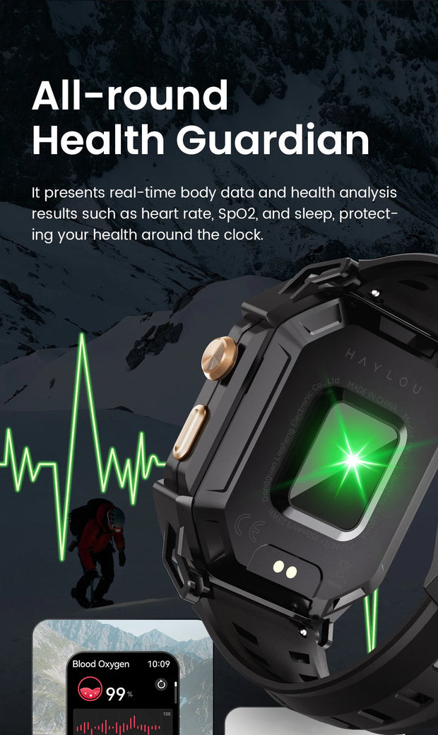 HAYLOU IRON N1 Smart Watch 2.13’’AMOLED Display 5ATM Waterproof Bluetooth Call Sport Smartwatch for Outdoor 30 Days Battery Life