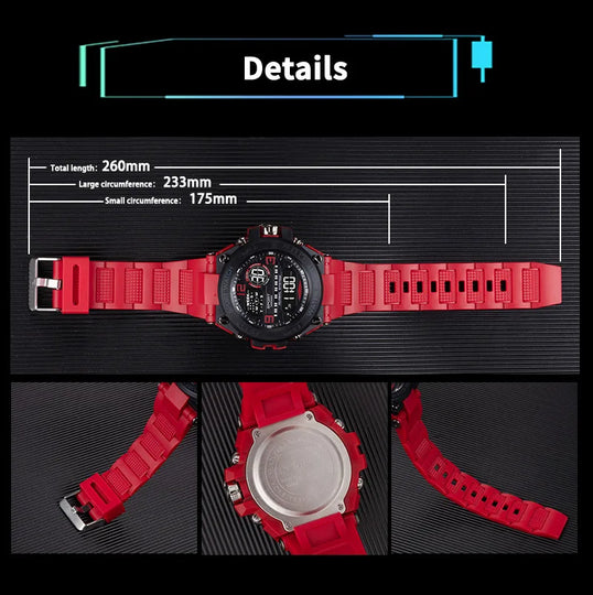 Top Luxury Electronic Watch for Man Outdoor Sport Watch Stopwatch Waterproof Calendar Digital Clock 24355