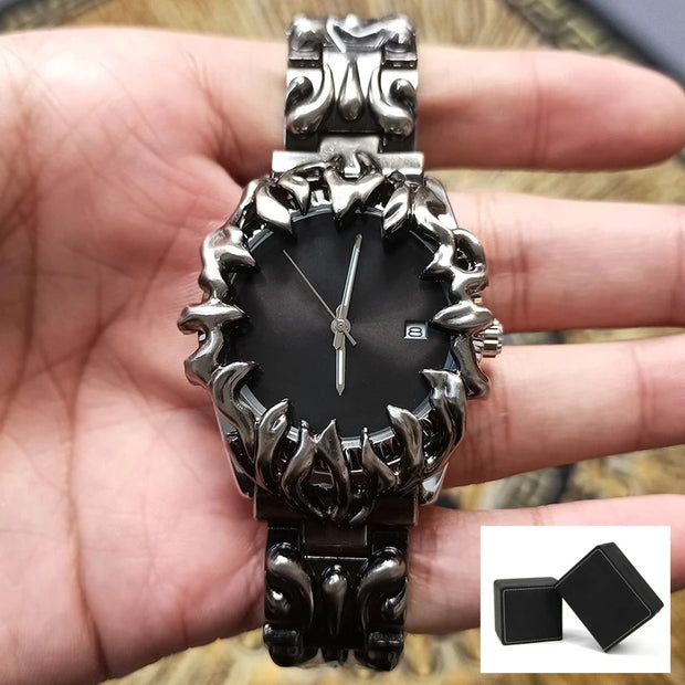 PINTIME Fashion Luxury Y2k Retro Claw Shaped Quartz Watches Men's Wristwatch brand Senior Ins Design Clock with Special Patterns