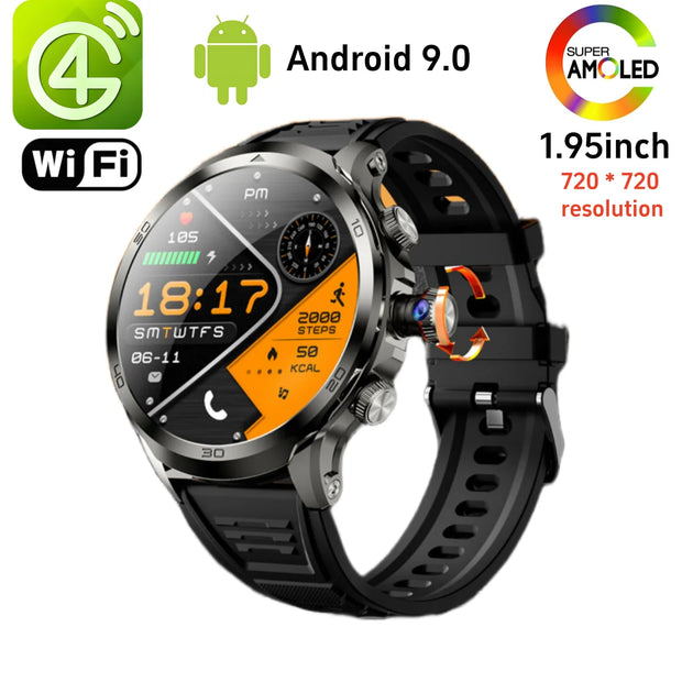 NEW Arrival 4G Full Netcom Android Smartwatch 1.95 inch Amoled Spherical Screen 256GB Storage GPS WIFI Download Smart Watch H19